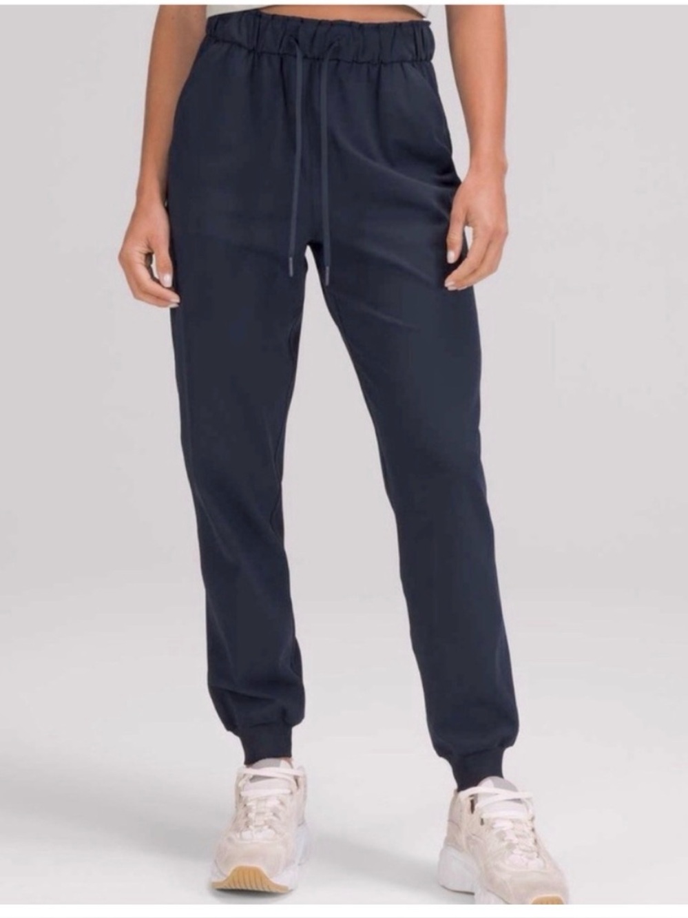Lululemon stretch high rise jogger Navy full length size 14
